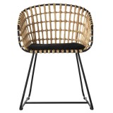 CHAIR METAL RATTAN NATURAL JAPAN - CHAIRS, STOOLS